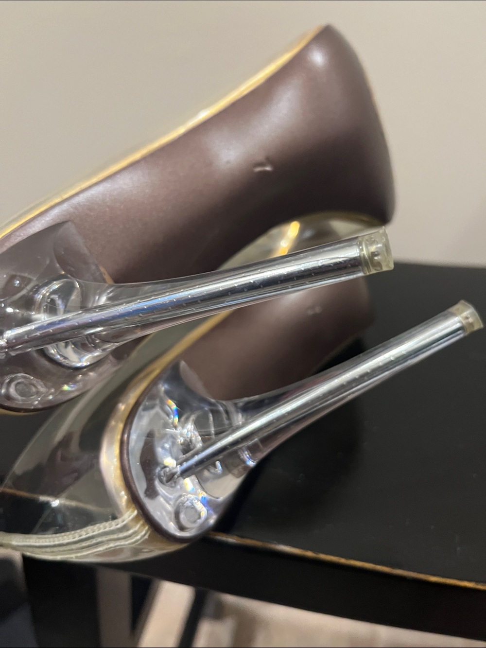 Luxe To Kill London Clear Pointed-Toe Stilettos with Nude Insole - Picture 7 of 9